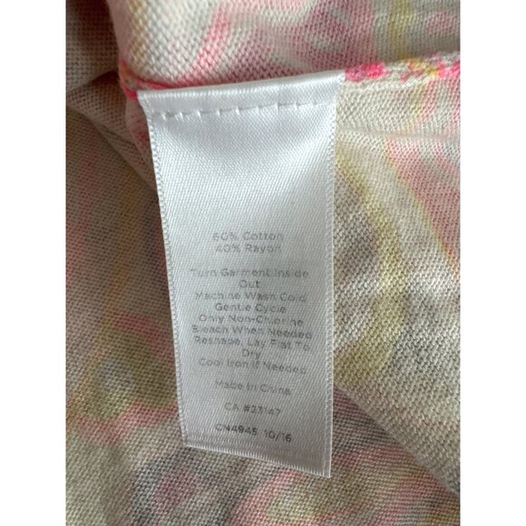 Talbots Womens Paisley Print  Sweater size large 3/4 sleeve cotton blend - Picture 4 of 4